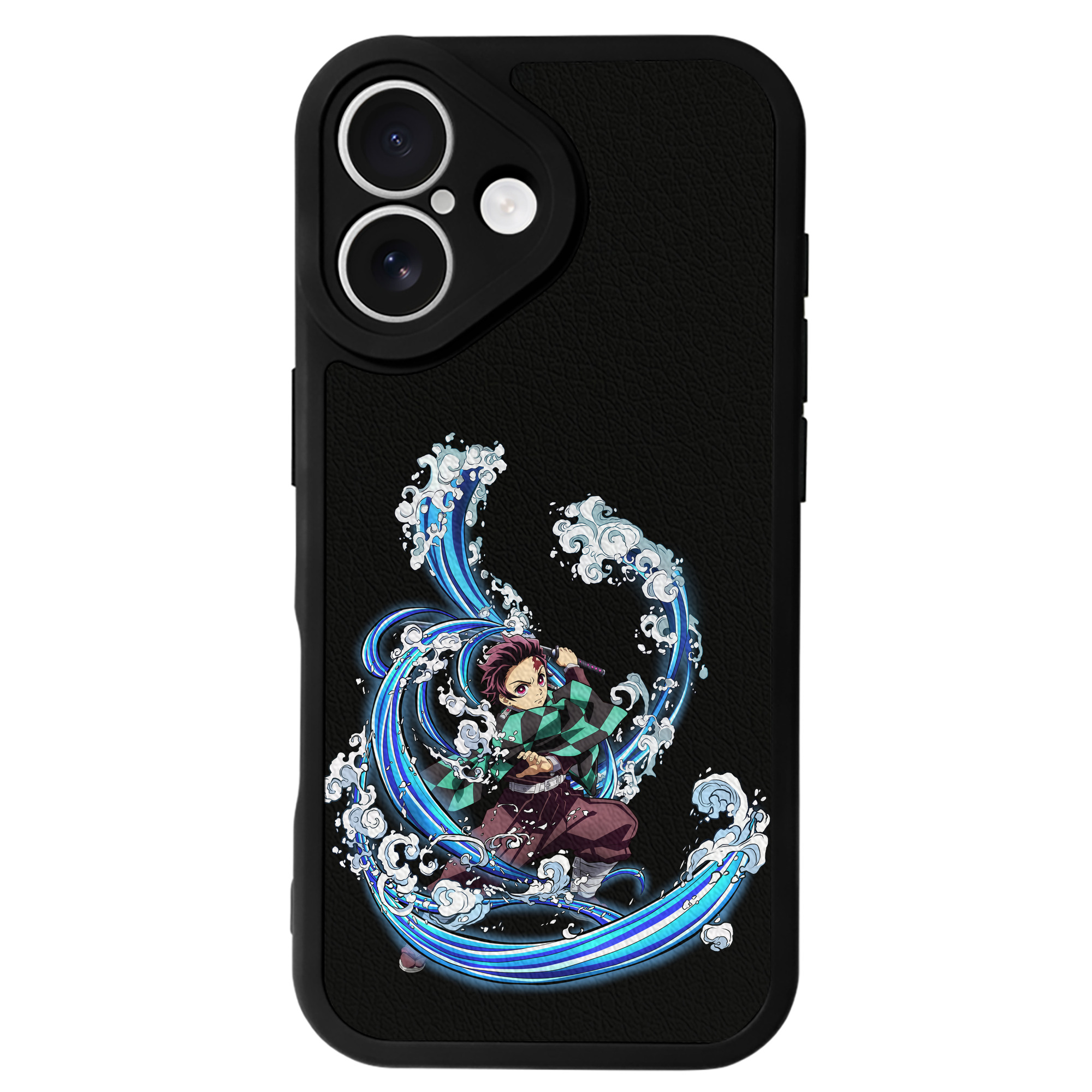 （画像用） 鬼滅の刃 竈門 炭治郎／かまど たんじろう Kamado Tanjirou 【iPhone 16シリーズ対応】シリコンスマホケース（レザー調） 材質：シリコン